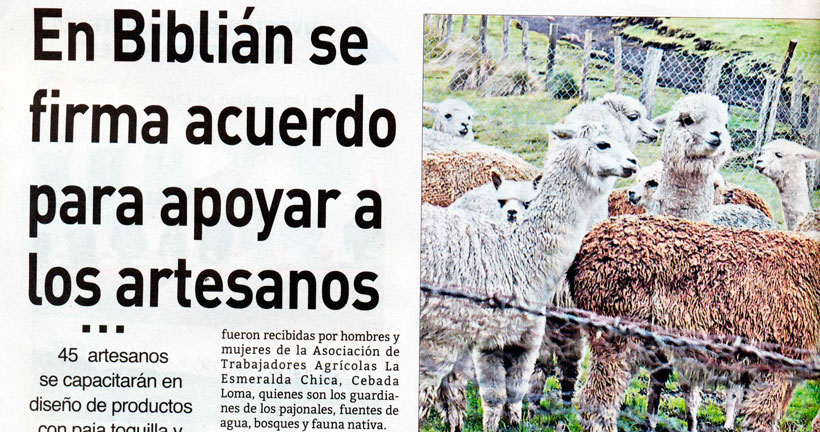 En Biblián se firma acuerdo para apoyar a los artesanos