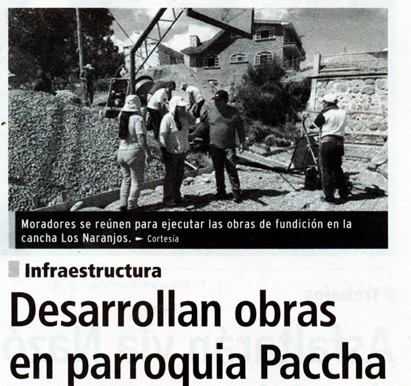 Desarrollan obras en parroquia Paccha