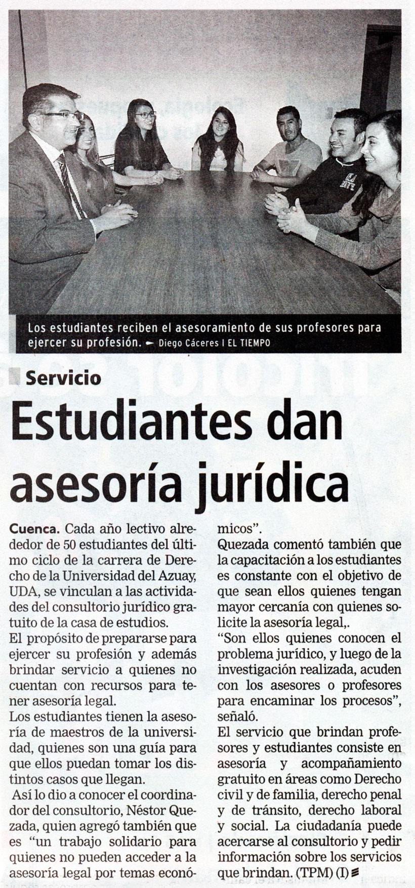 Estudiantes dan asesoría jurídica 