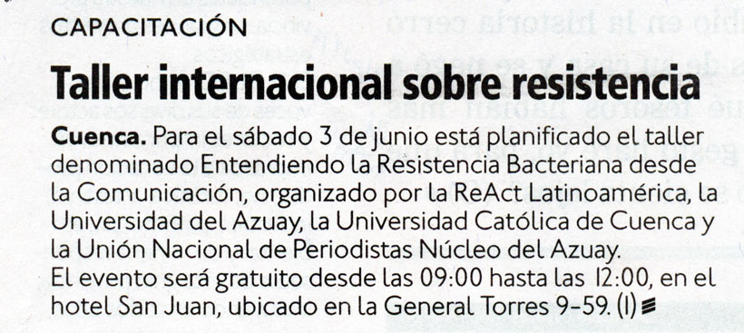 Taller internacional sobre resistencia