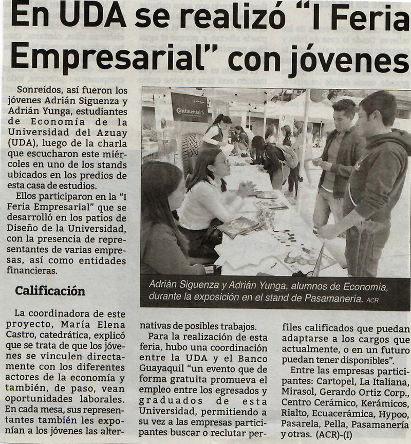 En la UDA se realizó “I Feria Empresarial” con varias marcas