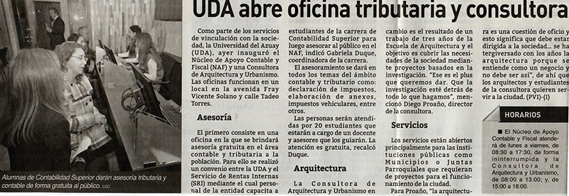 UDA inaugura oficina tributaria y consultora de arquitectura