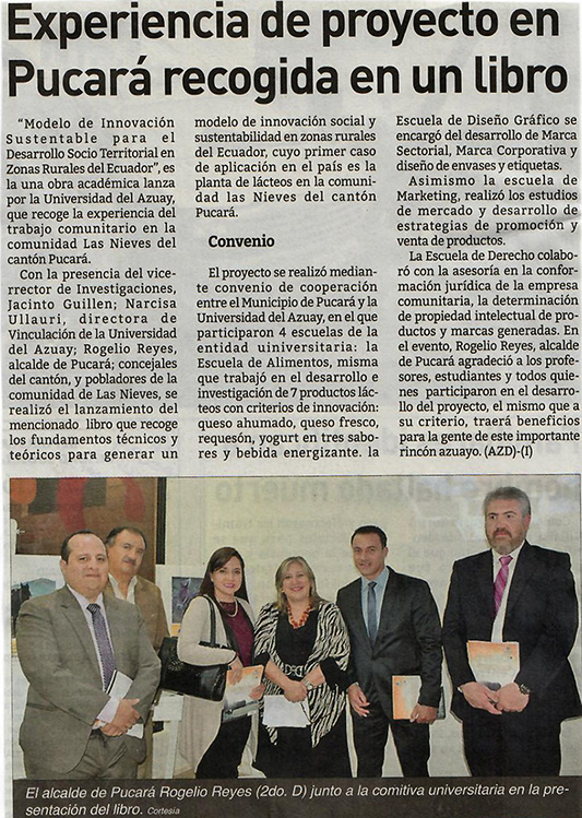 Experiencia de proyecto en Pucará recogida en libro