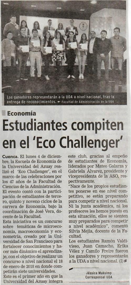 Estudiantes compiten en el ‘Eco Challenger’