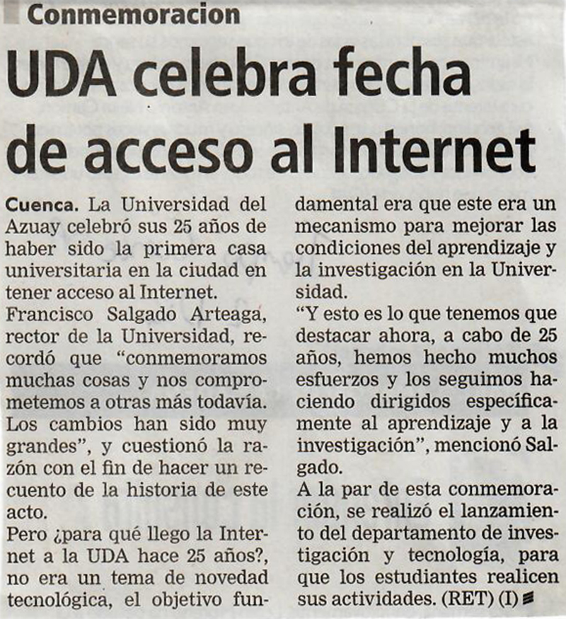 UDA celebra fecha de acceso al Internet