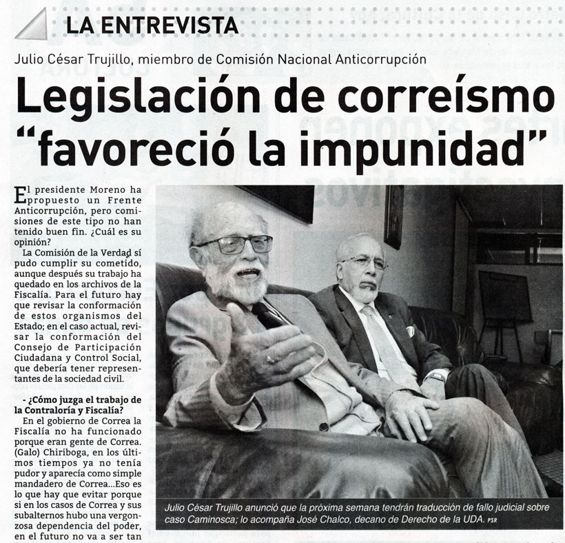 Legislación de correísmo "favoreció la impunidad" 
