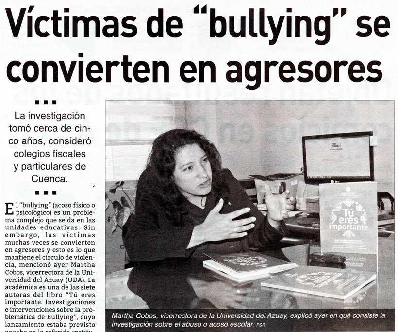 Víctimas de "bullying" se convierten en agresores