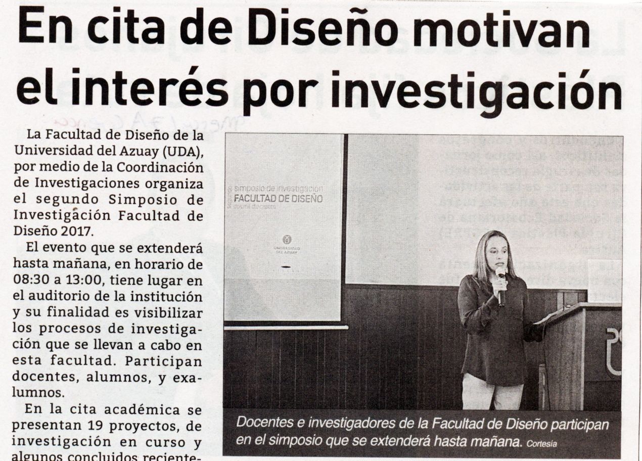 En cita de Diseño motivan el interés por investigación 