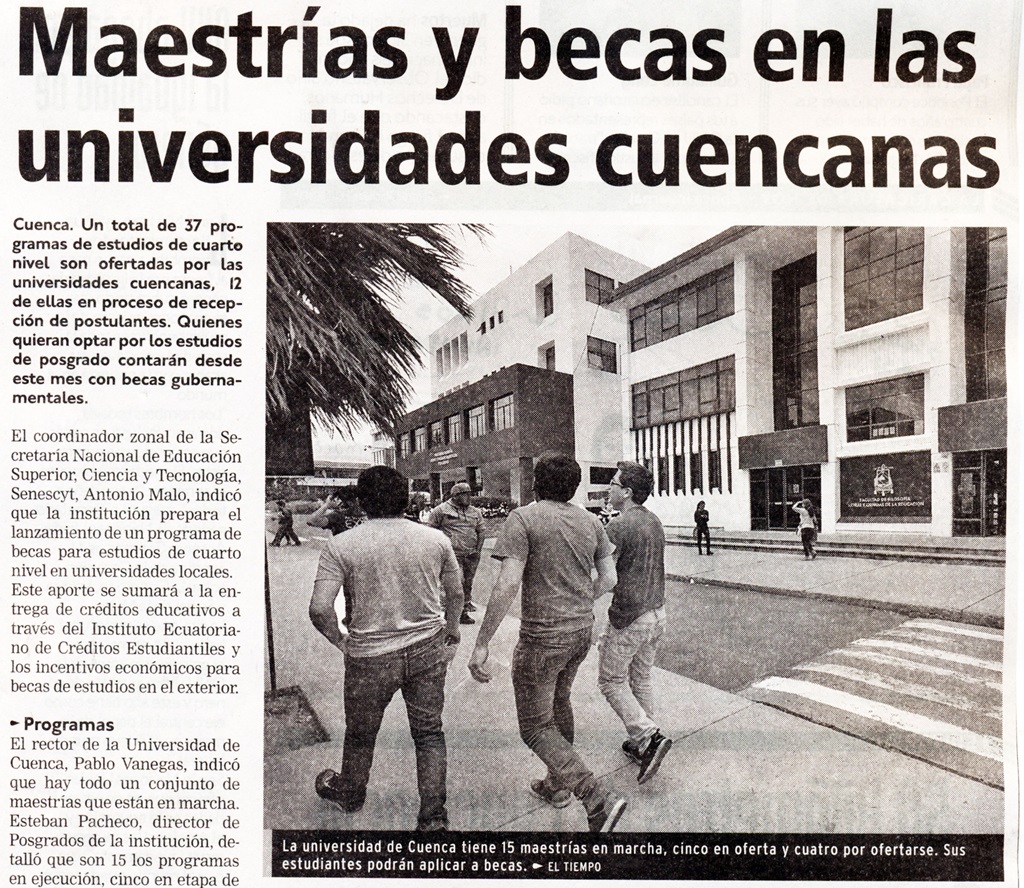 Maestrías y becas en las universidades cuencanas