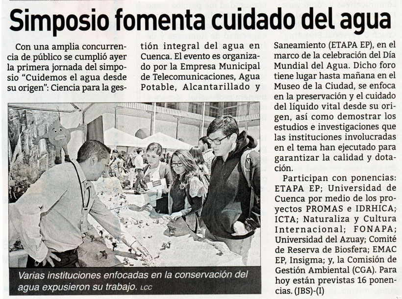 Simposio fomenta cuidado del agua