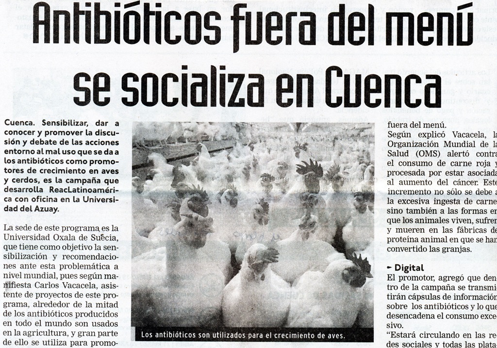 Antibióticos fuera del menú se socializan en Cuenca