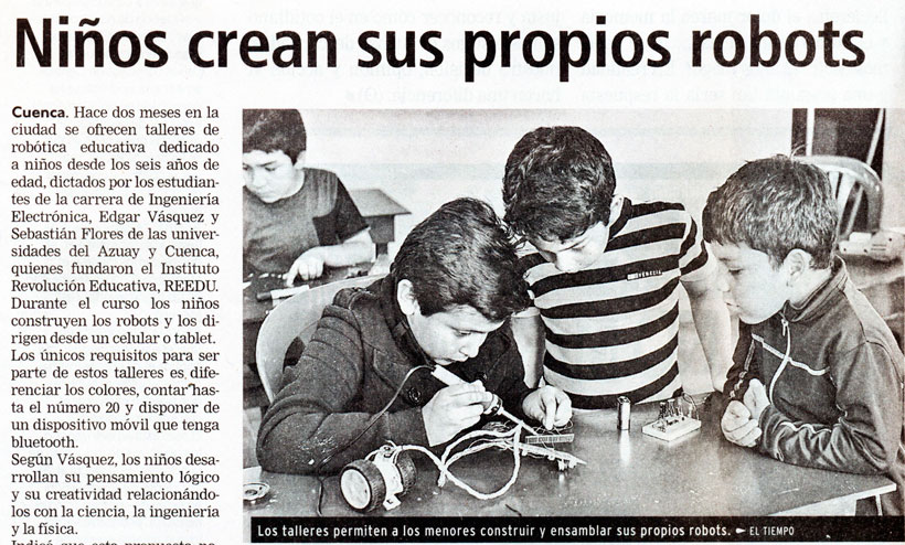 Niños crean sus propios robots