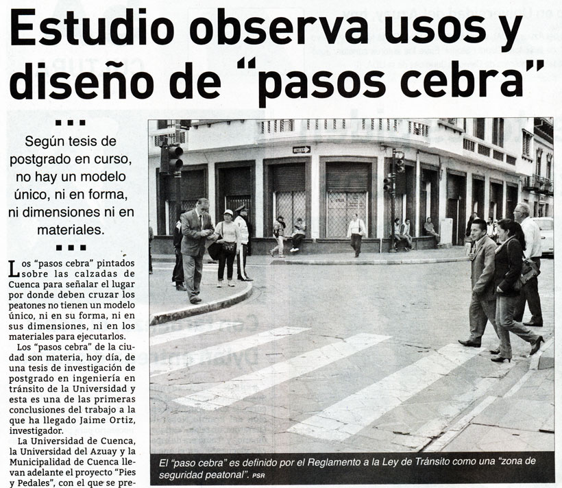 Estudio observa usos y diseño de “pasos cebra”