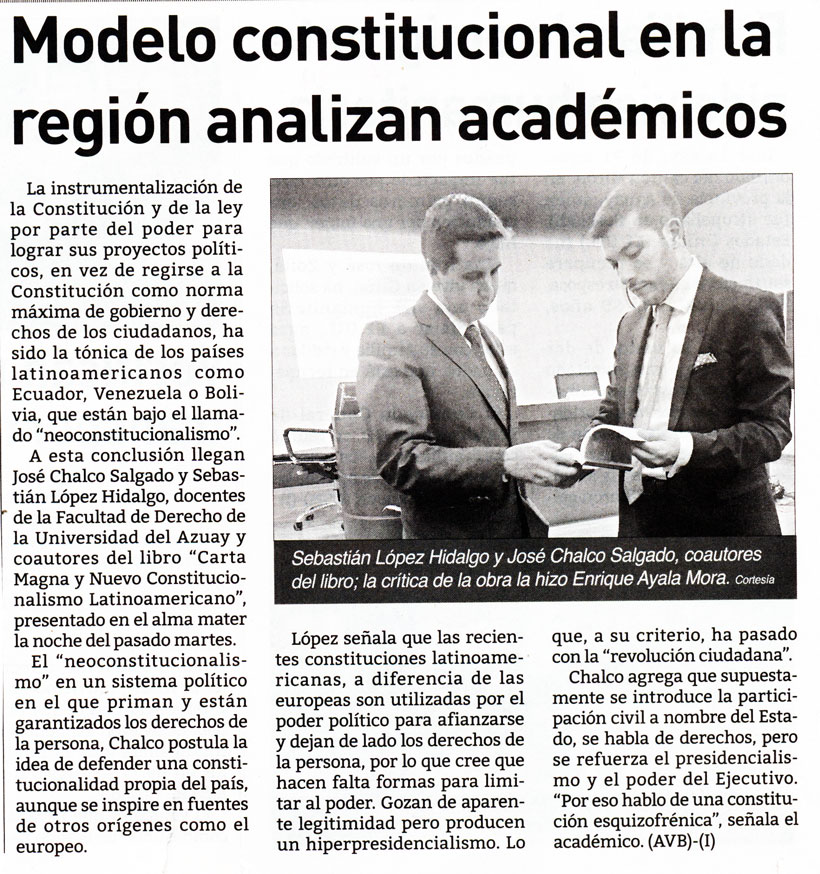 Modelo constitucional en la región analizan académicos