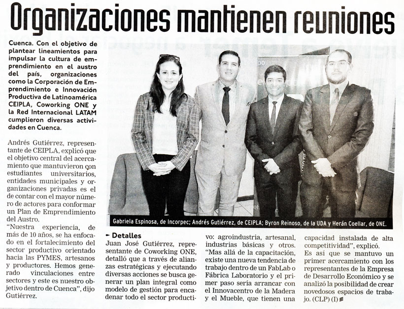 Organizaciones mantienen reuniones