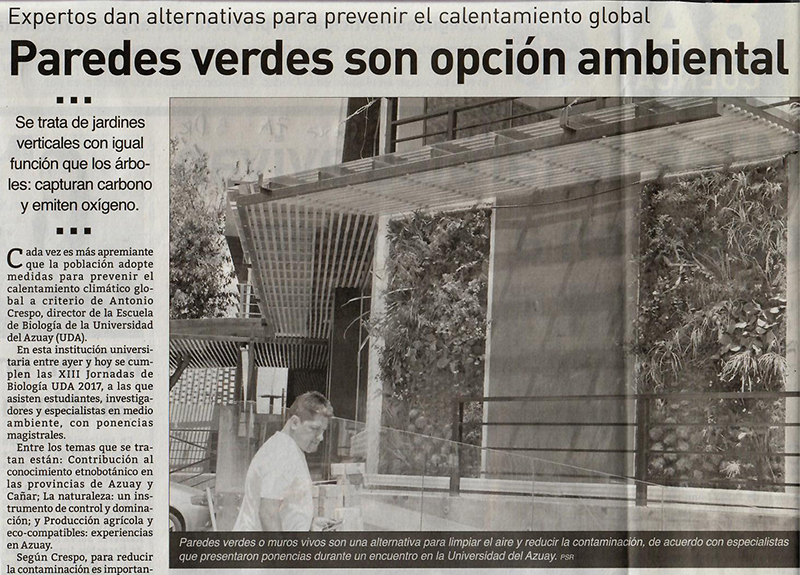 Paredes verdes son opción ambiental