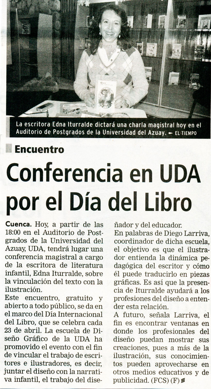 Conferencia en UDA por el Día del Libro