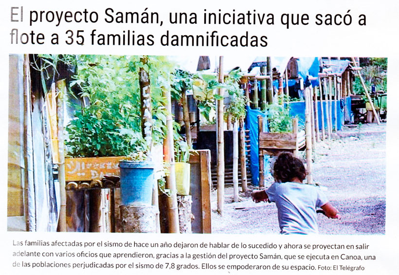 El proyecto Samán, una iniciativa que sacó a flote a 35 familias damnificadas