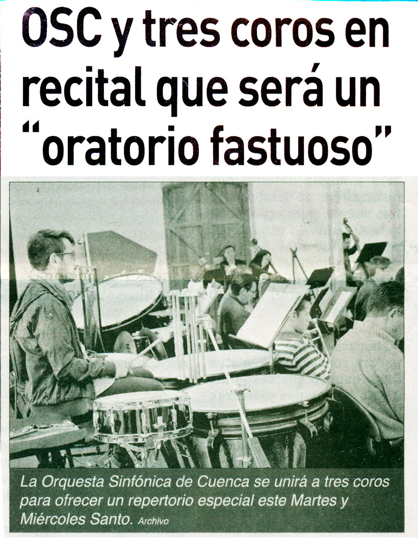OSC y tres coros en recital que será un "oratorio fastuoso"
