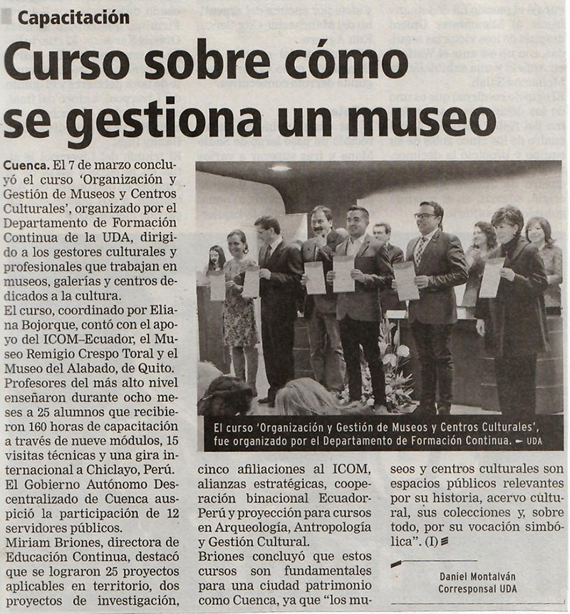 Curso sobre cómo se gestiona un museo 