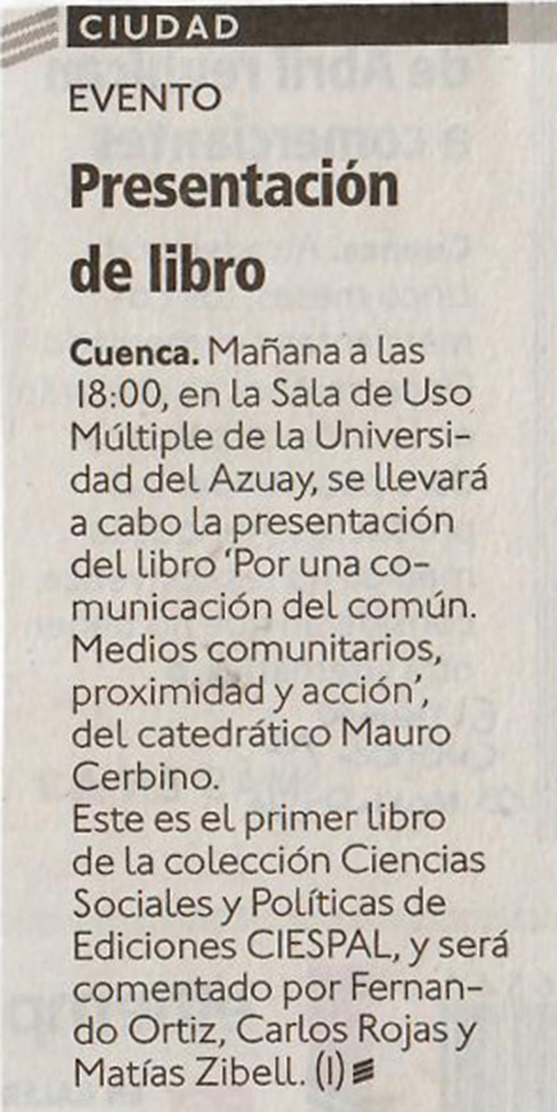 Presentación de libro