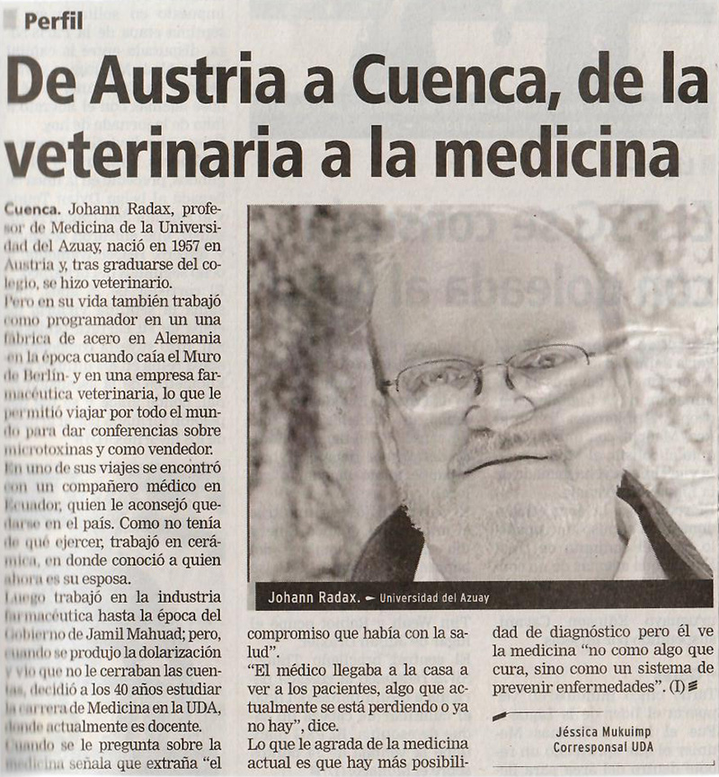 De Austria a Cuenca, de la veterinaria a la medicina