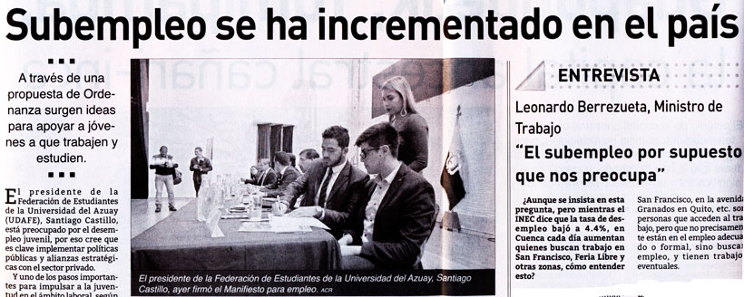 Subempleo se ha incrementado en el país