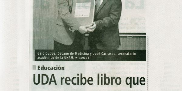UDA recibe libro que cambió la historia de la medicina