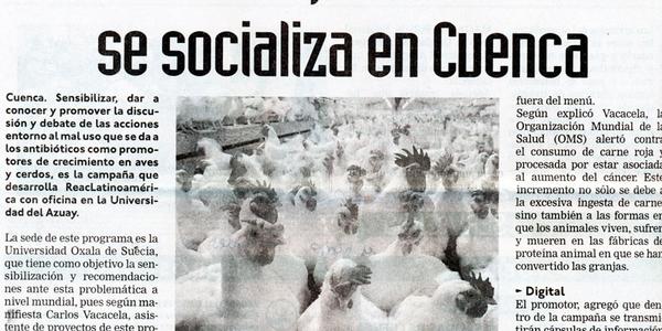 Antibióticos fuera del menú se socializa en Cuenca
