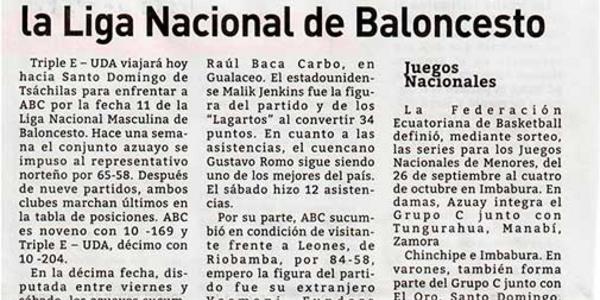 Triple E – UDA visita a ABC por la Liga Nacional