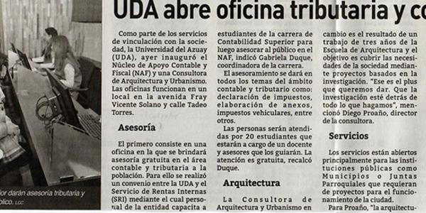 UDA inaugura oficina tributaria y consultora de arquitectura