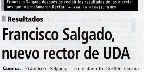 Francisco Salgado, nuevo rector de UDA