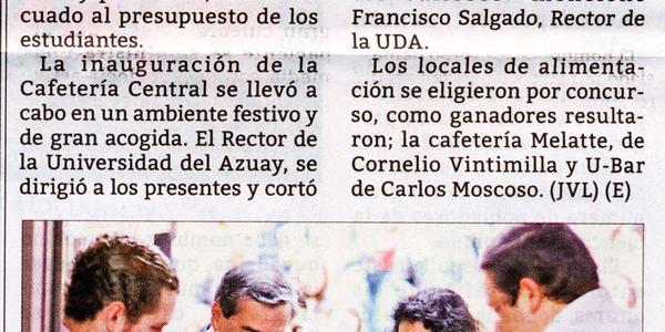 Inauguración Cafetería Central