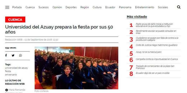 Universidad del Azuay prepara la fiesta por sus 50 años