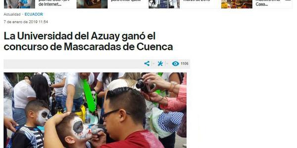 La Universidad del Azuay ganó el concurso de Mascaradas de Cuenca