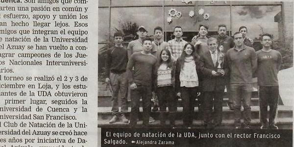 De la mano de Iván Enderica, la UDA festeja en la piscina
