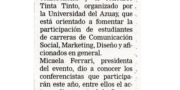 UDA lanza convocatoria para el Tinta Tinto