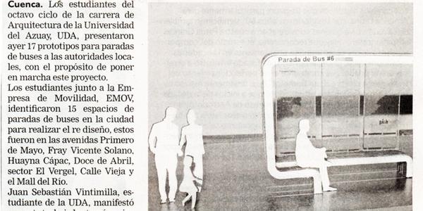 Estudiantes presentan modelo de parada de bus