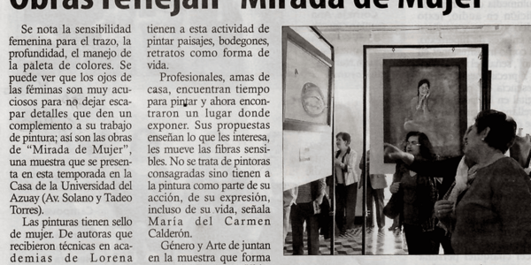 Obras reflejan "Mirada de Mujer"