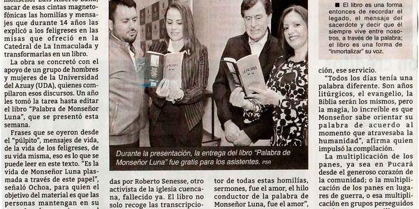 Libro perenniza voz de monseñor Luna