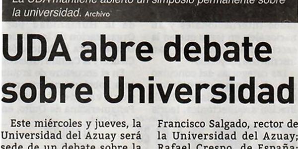 UDA abre debate sobre Universidad