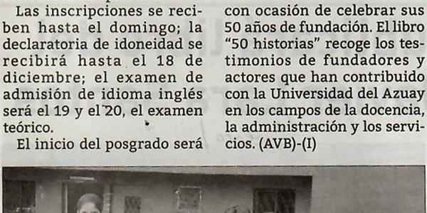 UDA con maestría y libro aniversario