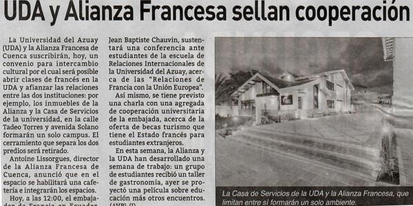 UDA y Alianza Francesa sellan cooperación 
