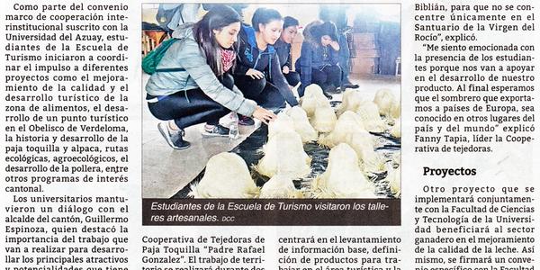 El Municipio y la Universidad del Azuay impulsan atractivos turísticos de Biblián