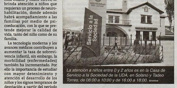 Un proyecto de atención temprana a niños en riesgo