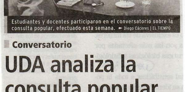 UDA analiza la consulta popular