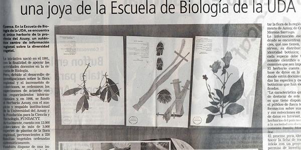 El Herbario Azuay, una joya de la Escuela de Biología de la UDA 