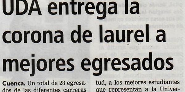 UDA entrega la corona de laurel a mejores egresados