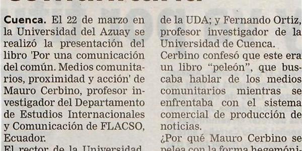 Presentan libro de Comunicación Comunitaria 