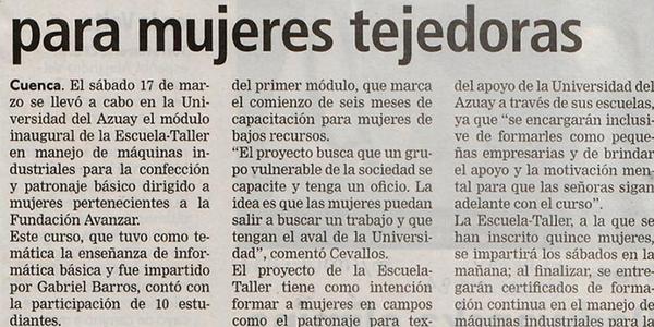 Inicia ciclo de talleres para mujeres tejedoras